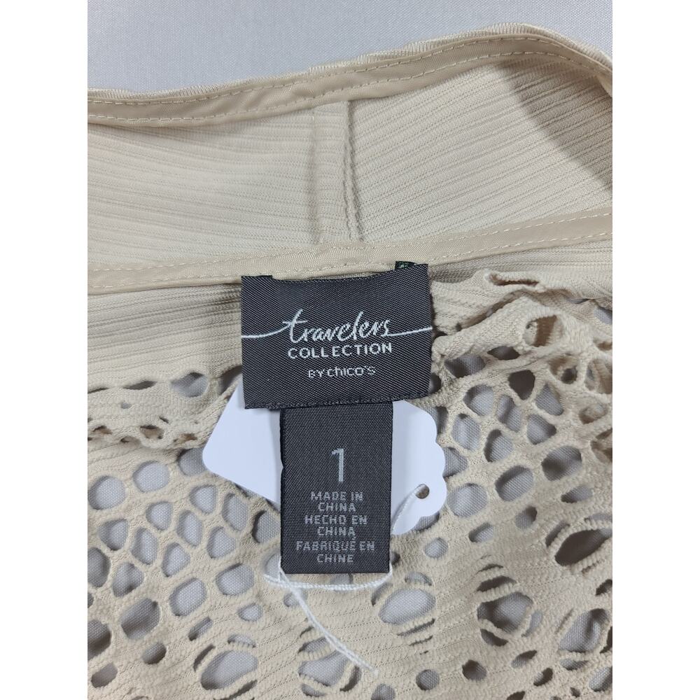 Chico Travelers collection sleeveless kimono Size 1 (Med) Beige Vacay ready - Picture 6 of 7